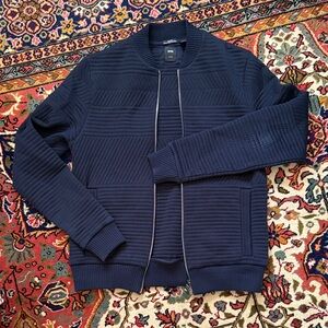 Men's BOSS Navy Blue Full Zip Sweater